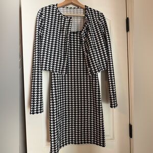 SHEIN Black and White Houndstooth Dress and Jacket set